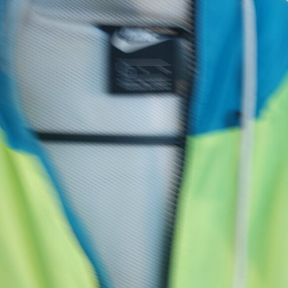 Men’s Nike Hoodie Windrunner Jacket Sz small Neon yellow blue white must have - Picture 10 of 15